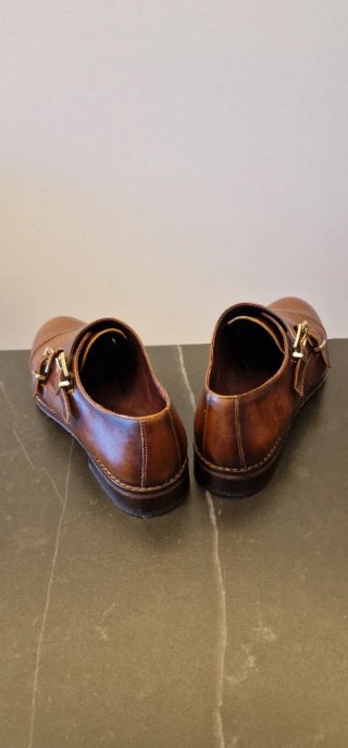Zapatos de vestir doble hebilla marrones