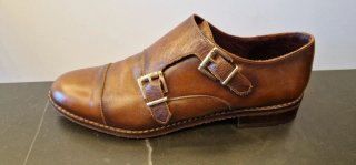 Zapatos de vestir doble hebilla marrones