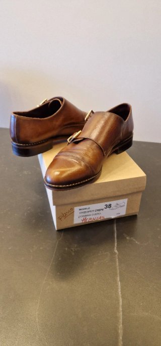Zapatos de vestir doble hebilla marrones