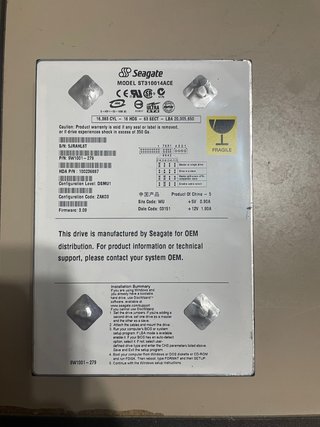 Disco Duro Seagate ST310014ACE Xbox Clásica