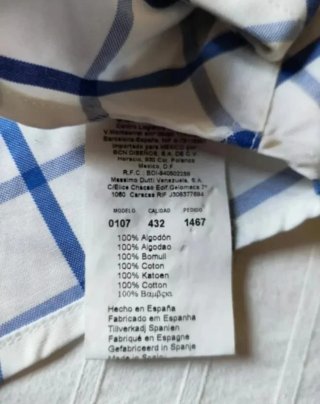 Camisa Massimo Dutti cuadros t.44