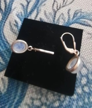 Pendientes Plata 925 y Piedra de la Luna Ovalados