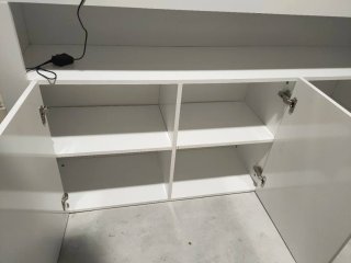 Aparador Mueble Salón Blanco Madera con Led.