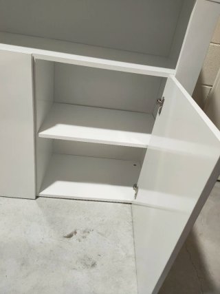 Aparador Mueble Salón Blanco Madera con Led.
