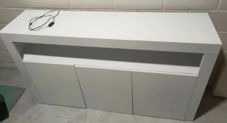 Aparador Mueble Salón Blanco Madera con Led.