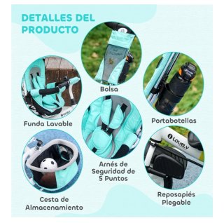 Triciclo Evolutivo 6 en 1 Verde Menta