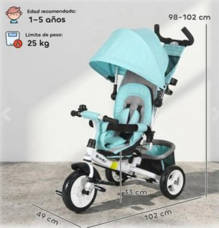 Triciclo Evolutivo 6 en 1 Verde Menta