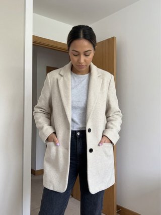 Abrigo Zara Beige/Gris