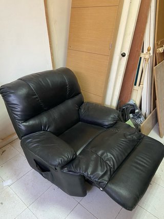Sillón reclinable polipiel negro