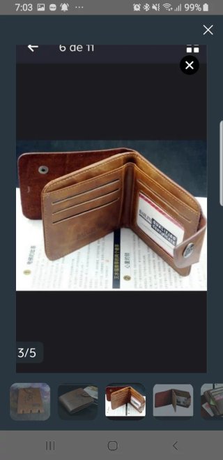 Cartera de hombre de cuero genuino