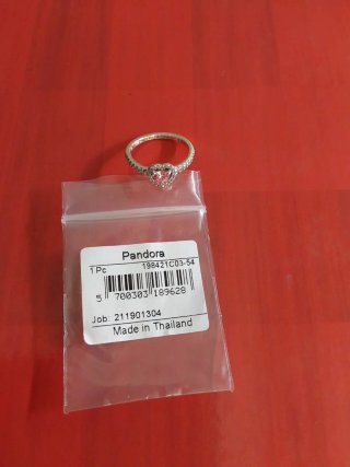 Anillo Pandora Corazón Rosa Plata