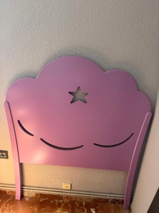 Cabecero de cama infantil nube morado