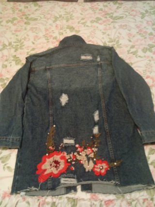 Chaqueta vaquera mujer M floral