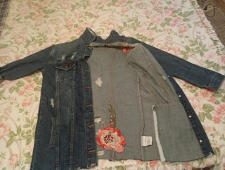 Chaqueta vaquera mujer M floral
