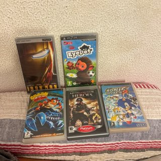Lote 5 Juegos PSP: Sonic, Crash, Eyepet, Iron Man,