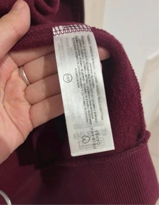 Chaqueta chandal con capucha burdeos Primark 2xs