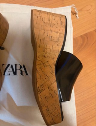 Sandalias plataforma Zara negras talla 38
