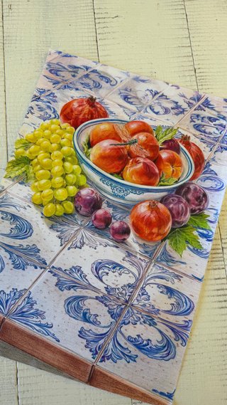 Dibujo de Frutas en Papel