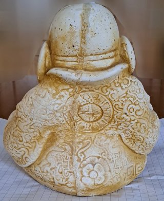 Statua Buddha felice Budai pietra/cemento 8 kg