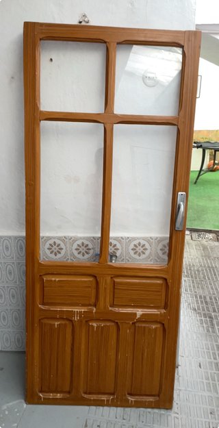 3 Puertas Madera Maciza con Cristales