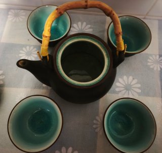 Tetera Oriental con 4 Tazas