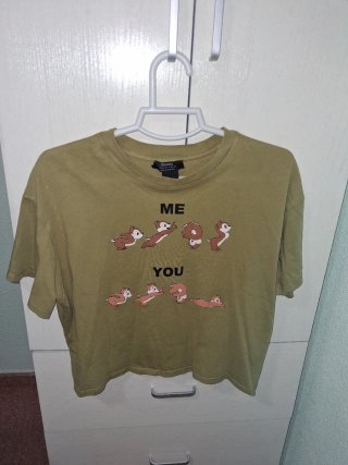 Camiseta verde oliva Disney Chip y Chop