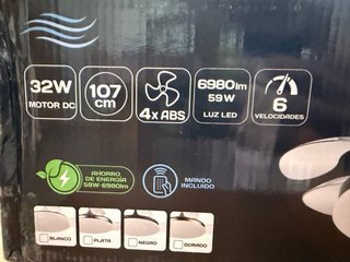 Ventilador Techo PROFER HOME con Luz