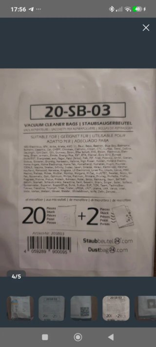 20 Bolsas Aspiradora Microfibra + 2 Filtros