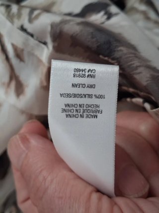 Vestido Seda Beige/Marrón Talla 2