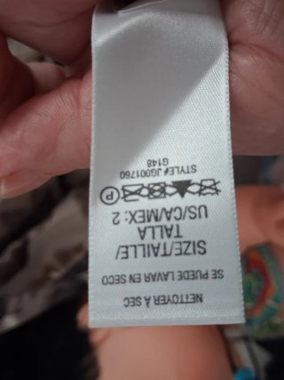 Vestido Seda Beige/Marrón Talla 2