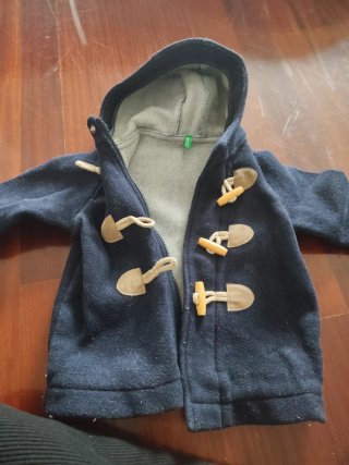 Chaqueta infantil tipo trenca azul