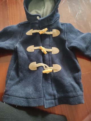 Chaqueta infantil tipo trenca azul