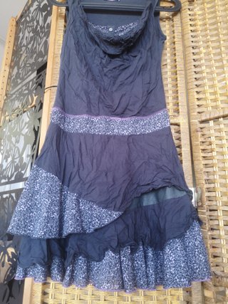 Vestido Cache Cache Azul Gris Floral T36