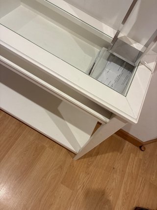 Consola IKEA madera blanca con cristal