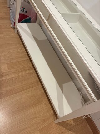 Consola IKEA madera blanca con cristal
