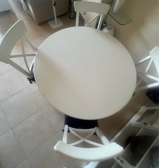 Mesa Liatorp ikea redonda extensible blanca
