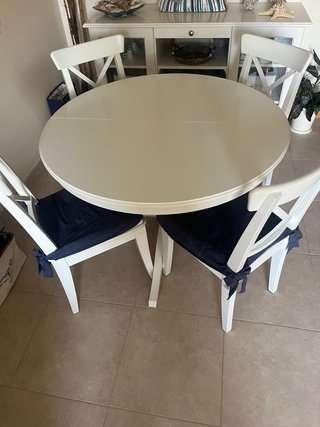 Mesa Liatorp ikea redonda extensible blanca