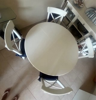 Mesa Liatorp ikea redonda extensible blanca