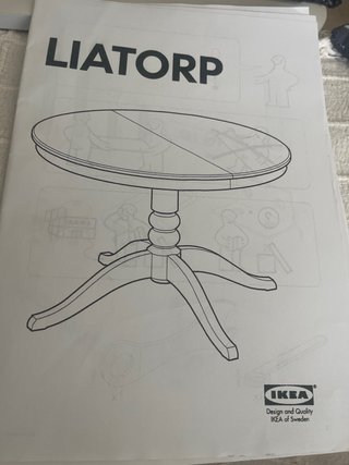 Mesa Liatorp ikea redonda extensible blanca