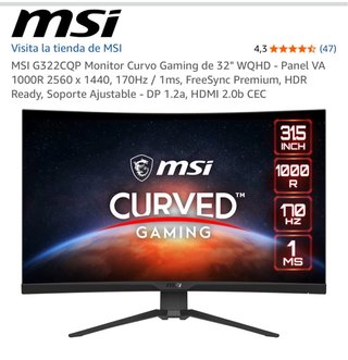 Monitor MSI G322CQP 32 2K 170Hz 1ms Curvo