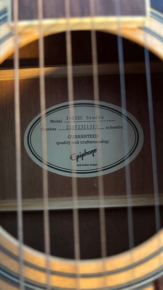 Epiphone J-45EC Studio NA Guitarra Electroacústica