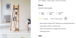 Libreria teak massello Tikamoon