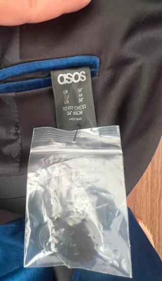 Americana terciopelo azul ASOS