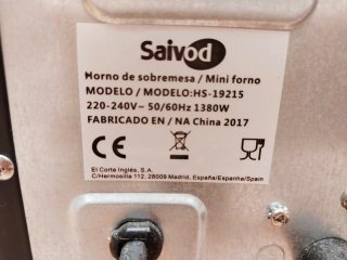 Mini horno de sobremesa Saivod