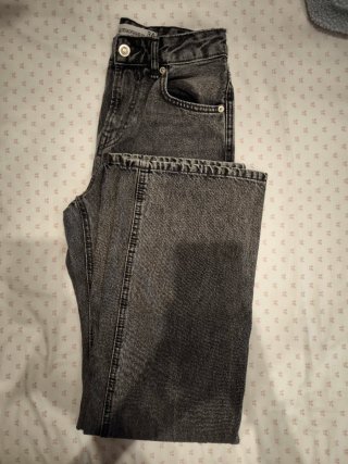 Pantalón vaquero ancho Stradivarius gris T.34 D.92