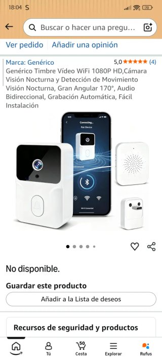 Videoportero timbre Inteligente Wifi