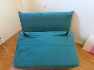 Sillón cama plegable color turquesa