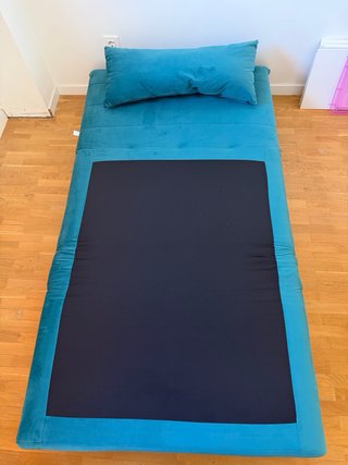 Sillón cama plegable color turquesa
