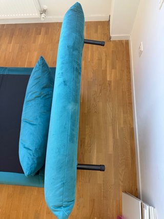 Sillón cama plegable color turquesa