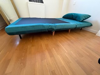 Sillón cama plegable color turquesa